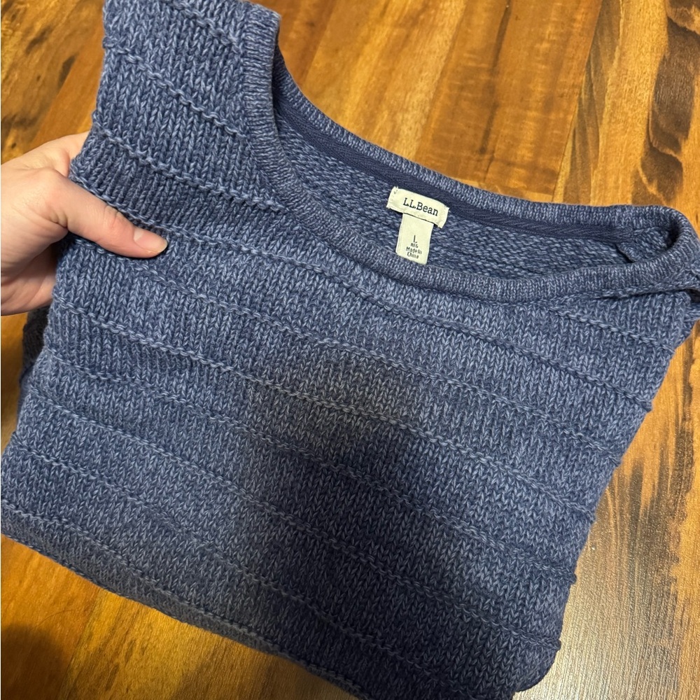 L.L. Bean Indigo Textured Pullover